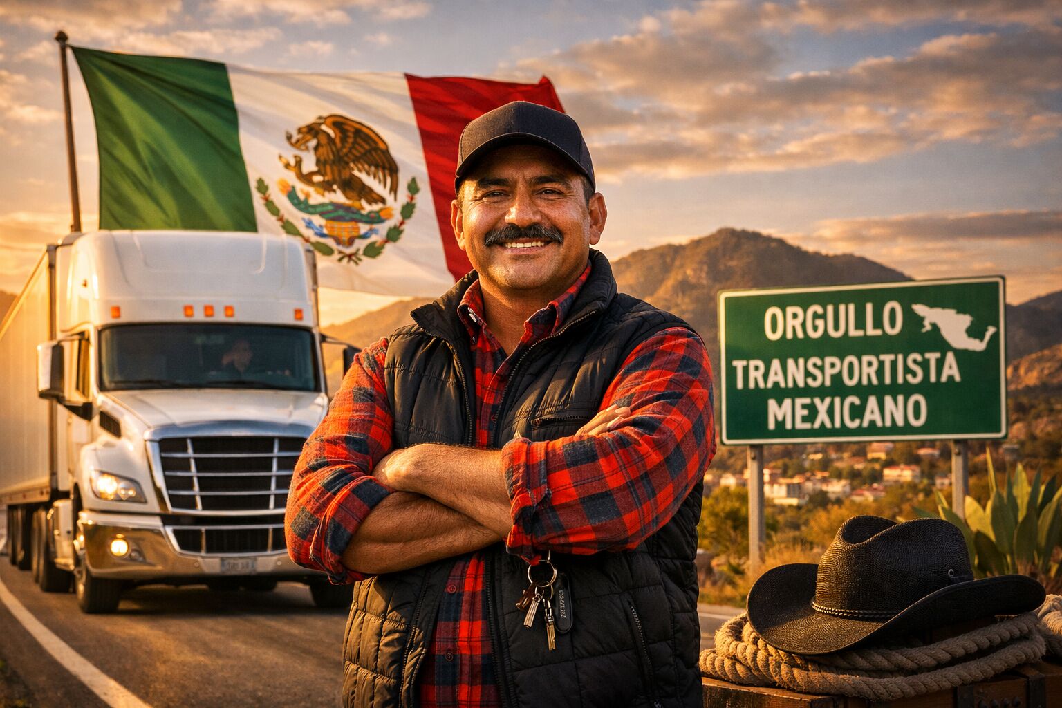 Operador de transporte de carga mexicano en carretera